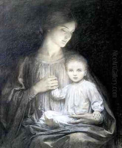 Mother and Child Oil Painting by Sir Frank Dicksee