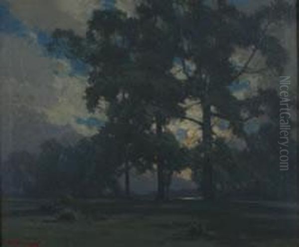 Forest Scene Oil Painting by Frank Charles Peyraud