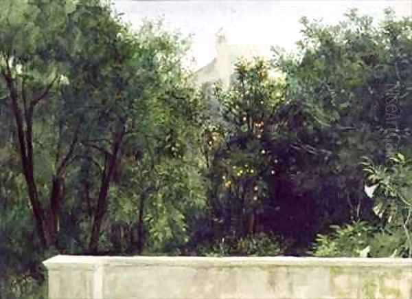 An Italian Garden Oil Painting by Sir Frank Dicksee