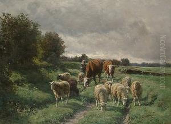 Returning From Pasture Oil Painting by Juliette Peyrol Bonheur