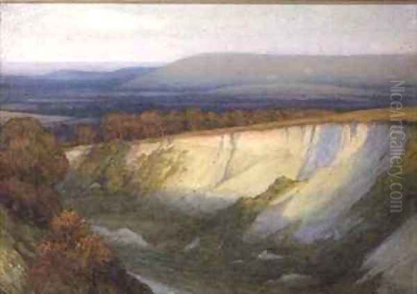 Evening Light Falling on a Quarry Oil Painting by Sir Frank Dicksee