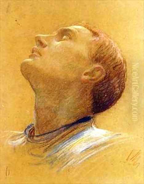 Study of an upturned head Oil Painting by Sir Frank Dicksee