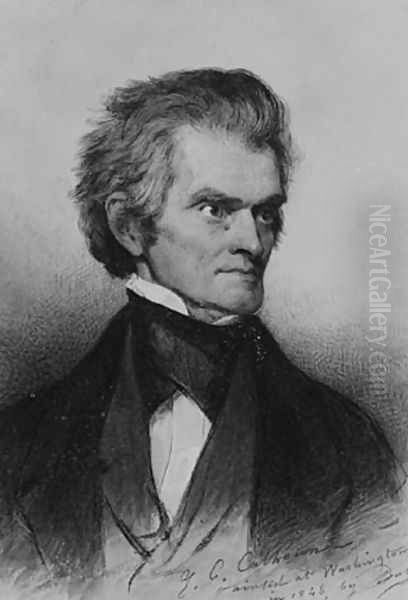 John C. Calhoun Oil Painting by Savinien Edme Dubourjal