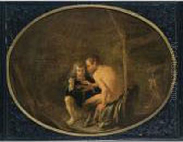 The Satyr And The Peasant Oil Painting by Phb Monogrammist