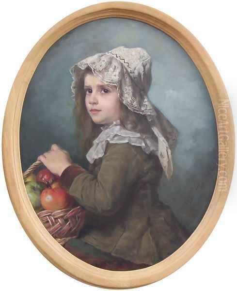 Portrait of a Girl Oil Painting by Emilia Dukszynska-Dukszta