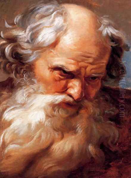 A Study For A Head Of Neptune (recto) Oil Painting by Gabriel Francois Doyen