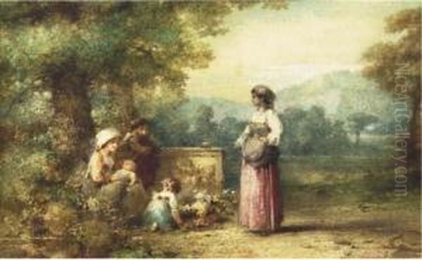 A Family In The Campagna Oil Painting by Karel Frans Philippeau