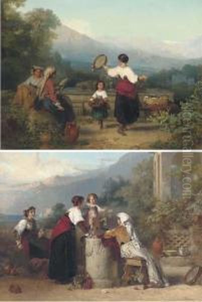 The Young Dancers Oil Painting by Karel Frans Philippeau