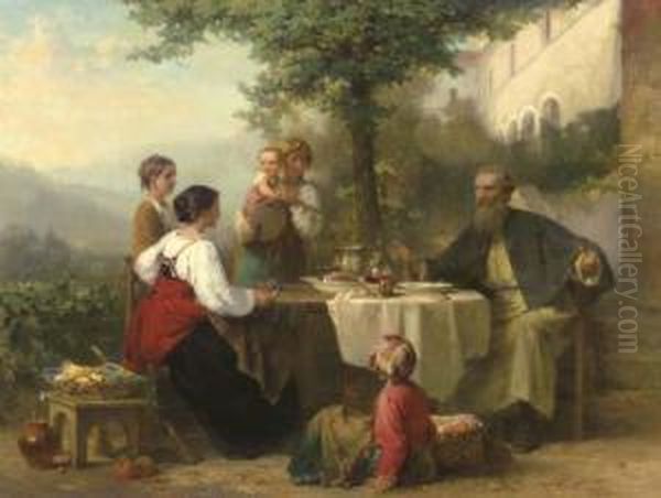 Il Pasto Del Viandante Oil Painting by Karel Frans Philippeau