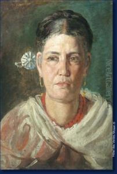 Portrait De Romaine Oil Painting by Leon Philippet