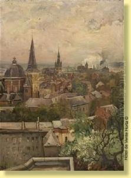 Vue Plongeante Sur Liege Oil Painting by Leon Philippet