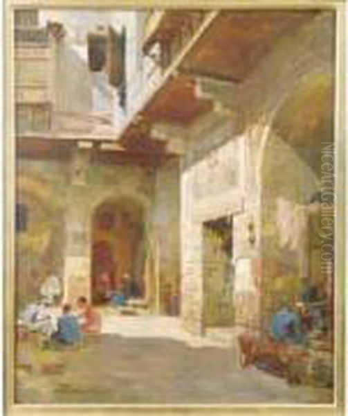 Scene De Rue. Oil Painting by Paul Dominique Philippoteaux