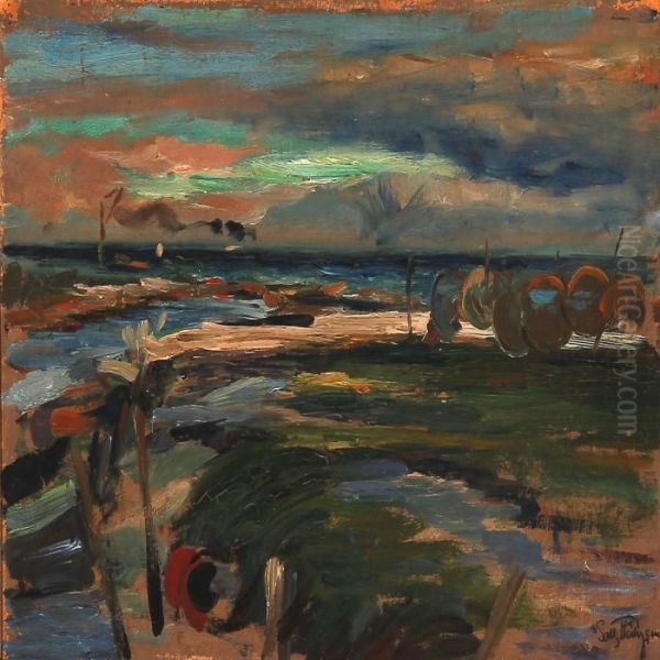 Coastal Scene Oil Painting by Sally Philipsen