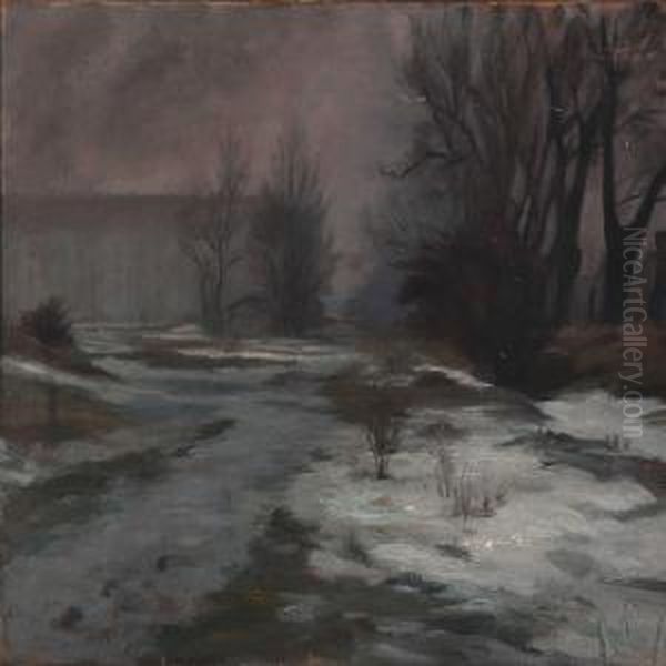 Winter Landscape Oil Painting by Sally Philipsen