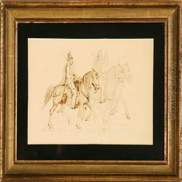 Soldiers On Horseback Oil Painting by Theodore Esbern Philipsen