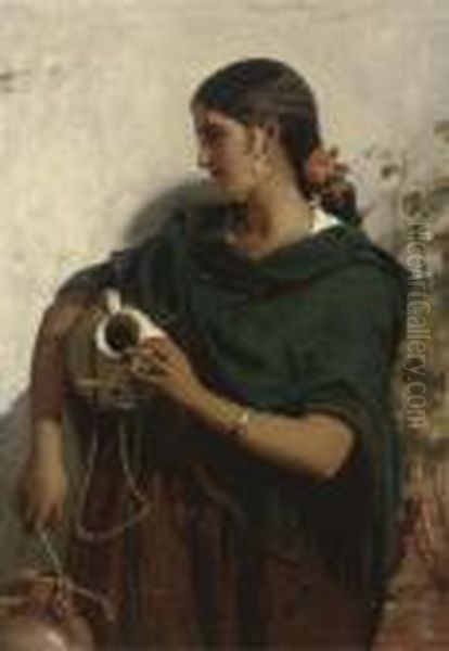 A Gypsy Water-carrier Of Seville Oil Painting by John Phillip