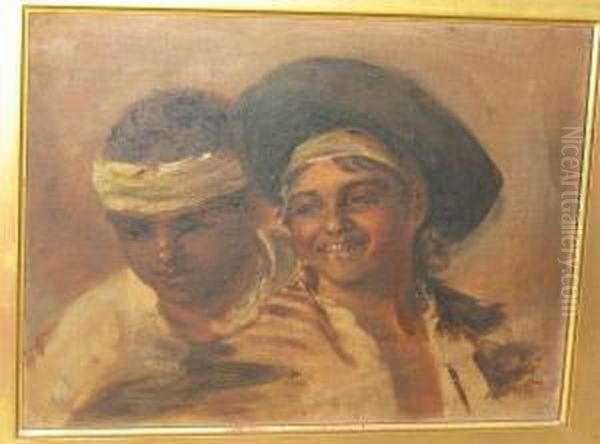 Study Of Two Gypsy Boys Oil Painting by John Phillip