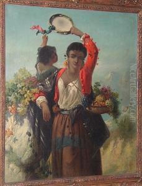 Spanish Fruit Seller Oil Painting by John Phillip