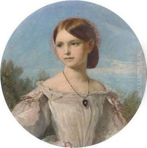 Portrait Of Miss Florence Penison Oil Painting by John Phillip