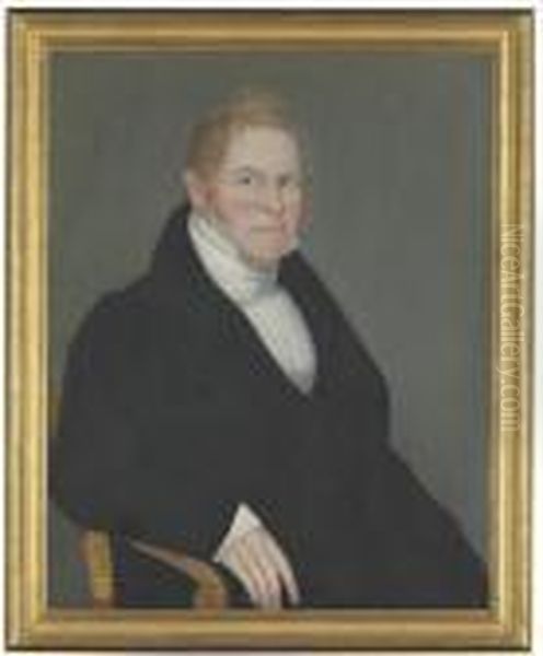 Portrait Of Mr. Dilbee Of Pine Plains (portrait Of A Man With Red Hair) Oil Painting by Ammi Phillips