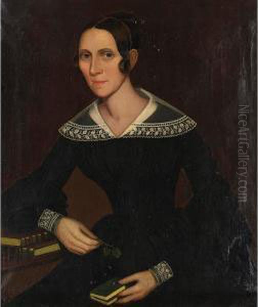 Portrait Of Mary Hoyt, Circa 1836 Oil Painting by Ammi Phillips