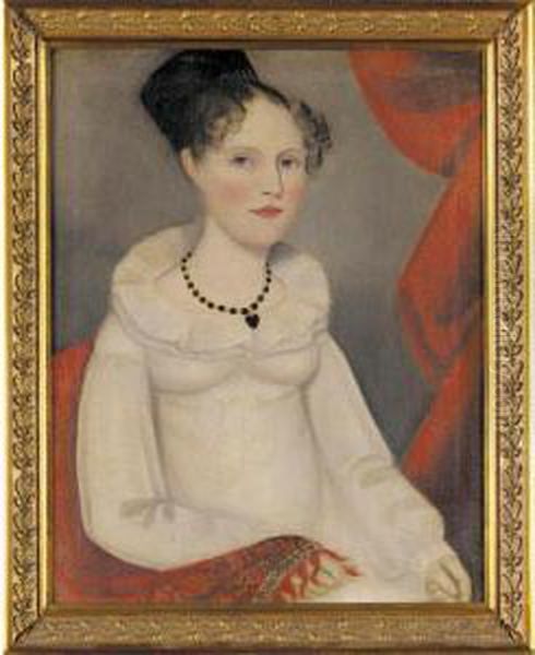 Portrait Of Betsy Brownell Gilbert (march 8, 1796-december 9, 1825) Oil Painting by Ammi Phillips