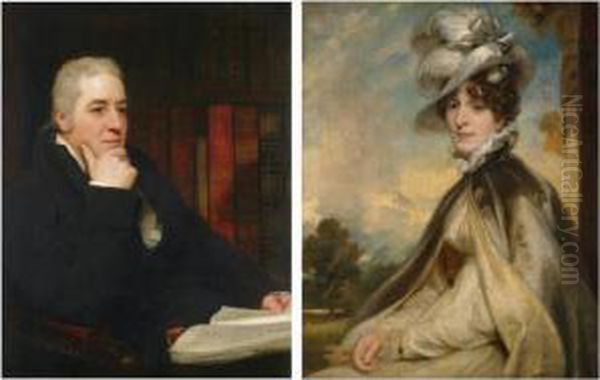 Portraits Of William Miller; And His Wife Susanna Chapman Oil Painting by Thomas Phillips