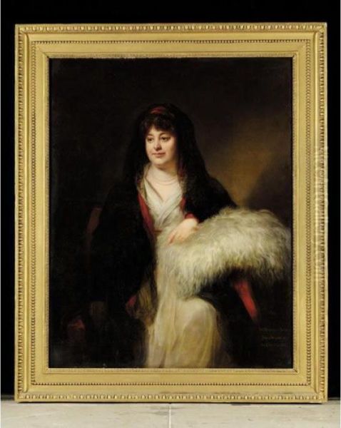 Portrait Of Mary Cunliffe, Mrs Drummond Smith Oil Painting by Thomas Phillips