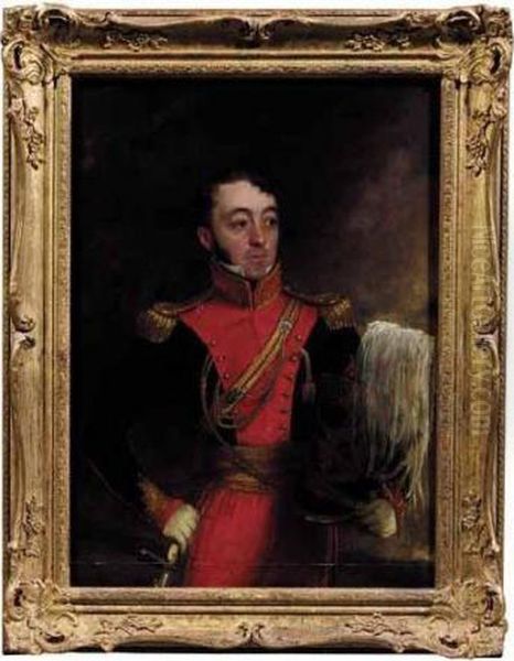 Portrait Of An Officer Of The 11th Light Dragoons Oil Painting by Thomas Phillips