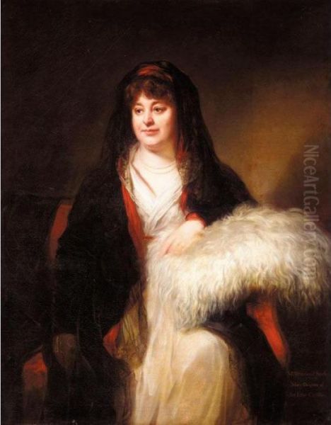 Portrait Of Mary Cunliffe, Mrs Drummond Smith Oil Painting by Thomas Phillips