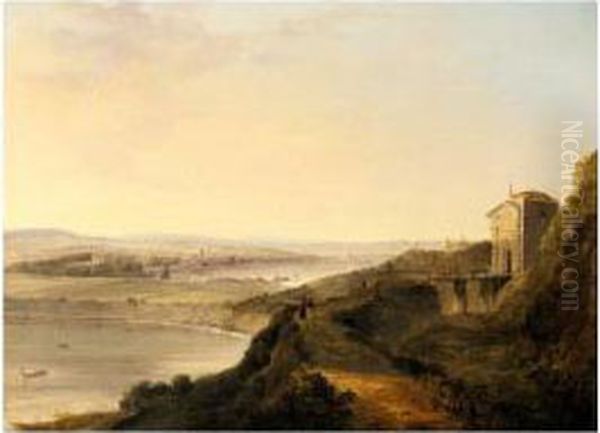 View Of Falmouth From Pendennis Castle, Cornwall Oil Painting by James George Philp