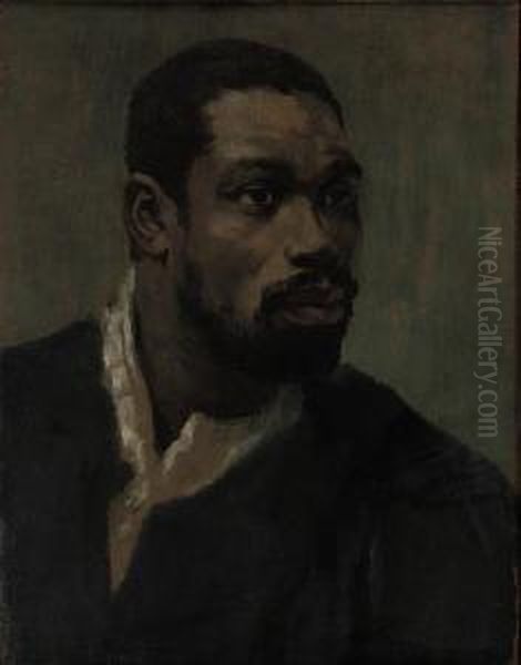 Head Of A Negro Oil Painting by Glyn Warren Philpot