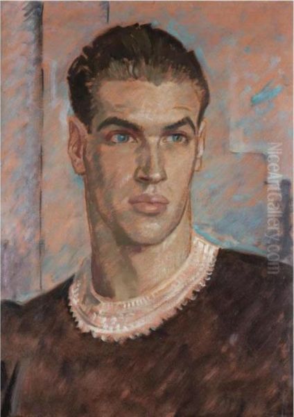 Portrait Of Andre Eglevsky Oil Painting by Glyn Warren Philpot