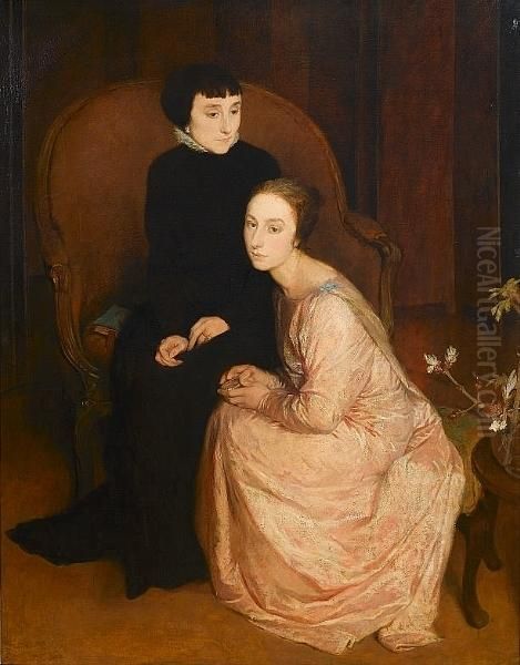 The Sisters Of The Artist Oil Painting by Glyn Warren Philpot