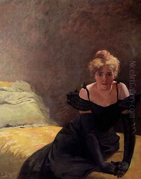 La Soire Oil Painting by Emile Doepler Jnr