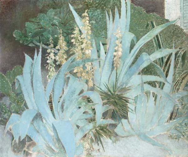 Cactus Oil Painting by Glyn Warren Philpot