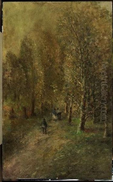 La Strada Nel Bosco Oil Painting by Carlo Piacenza