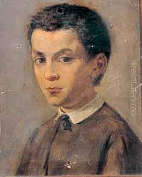 Ritratto Del Figlio Oil Painting by Giulio Piatti