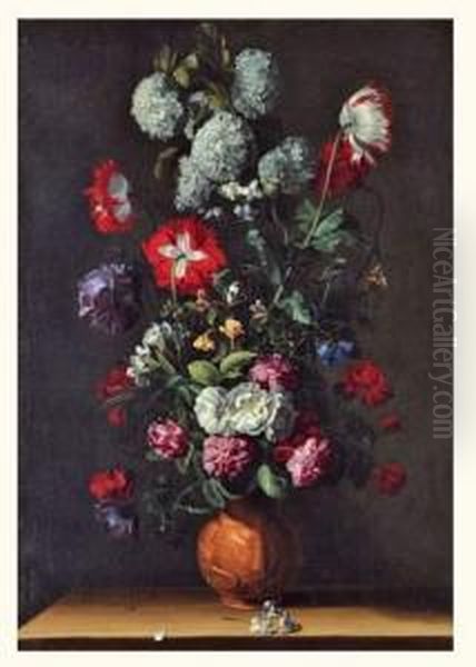 Bouquet De Fleurs Sur Un Entablement Oil Painting by Jean Picart