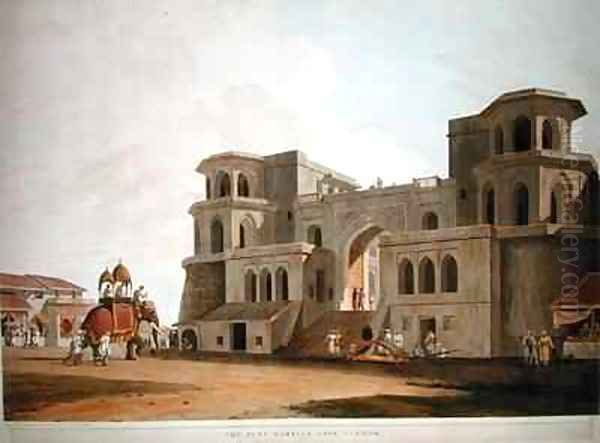 The Punj Mahalla Gate Lucnow Oil Painting by Thomas & William Daniell