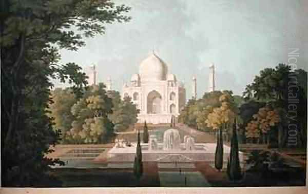 The Taj Mahal Agra from the Garden Oil Painting by Thomas & William Daniell