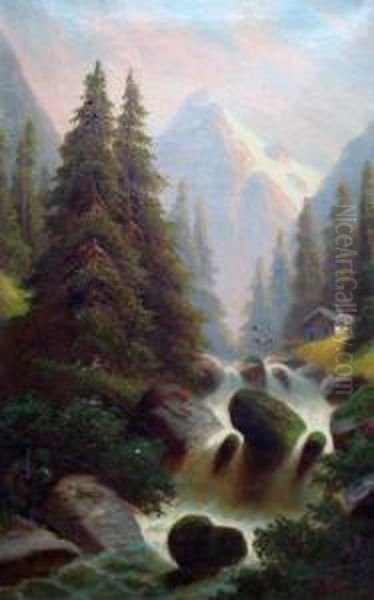 Paysage Montagnard Oil Painting by Anton Pick