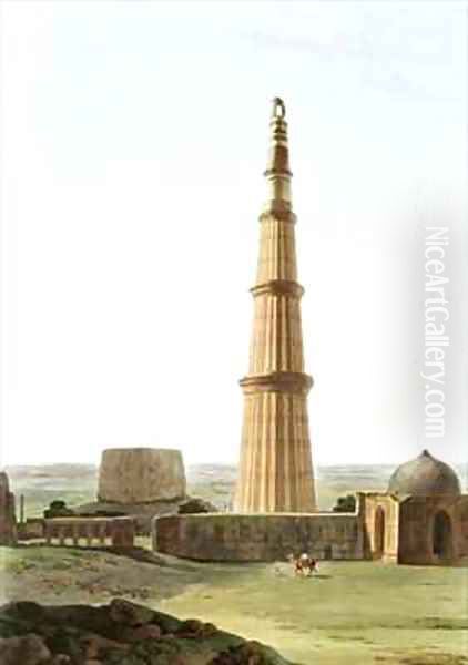 The Qutb Minar near Delhi Oil Painting by Thomas & William Daniell