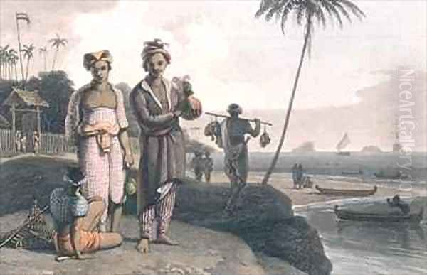 The Malays of Java Oil Painting by Thomas & William Daniell