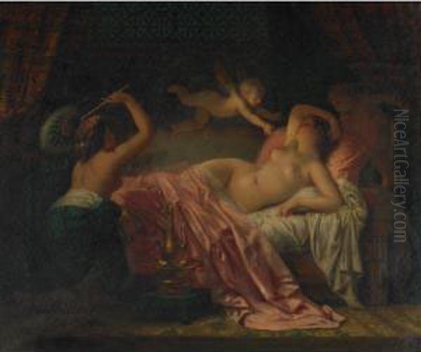 Les Moustiques Oil Painting by Henri Pierre Picou