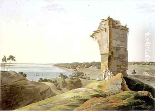 View from the Ruins of the Fort of Currah on the River Ganges Oil Painting by Thomas & William Daniell