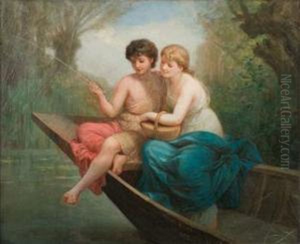 Tendre Peche, 1882 Oil Painting by Henri Pierre Picou