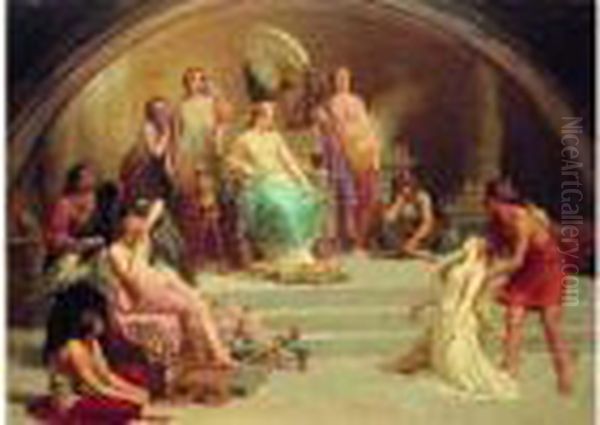 Hermes Presentant Psyche A Venus Oil Painting by Henri Pierre Picou