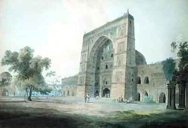 Main Entrance of the Jami Mosque Jaunpur Oil Painting by Thomas & William Daniell