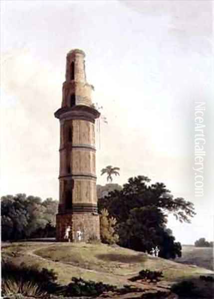 A Minar at Gour Oil Painting by Thomas & William Daniell